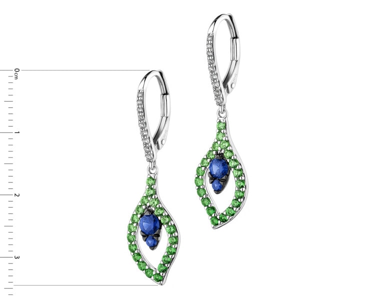 750 Rhodium And Ruthenium Plated White Gold Dangling Earring  - fineness 750