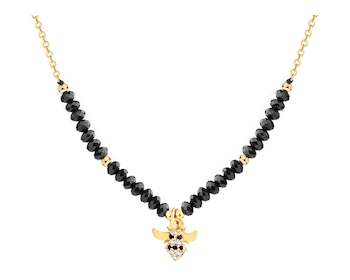 Gold-Plated Brass Necklace with Cubic Zirconia