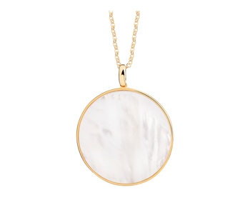 Gold-Plated Brass Necklace with Mother Of Pearl