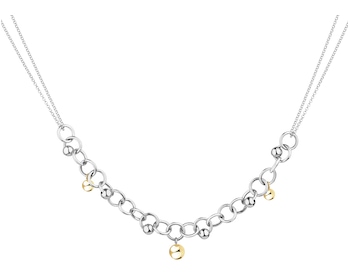 Rhodium-Plated Silver, Gold-Plated Silver Necklace 