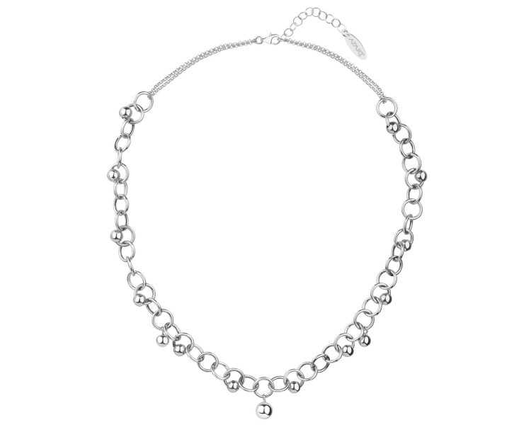 Rhodium Plated Silver Necklace 