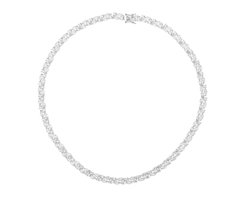 Rhodium Plated Silver Necklace with Cubic Zirconia