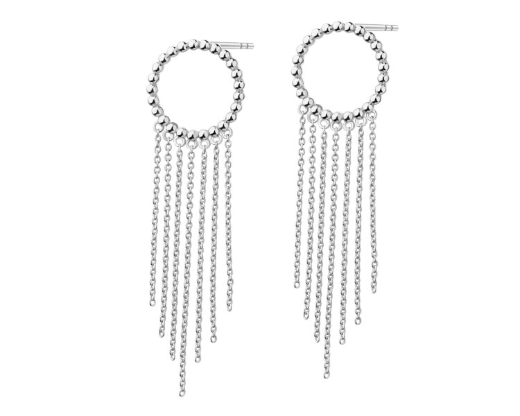 Rhodium Plated Silver Dangling Earring 