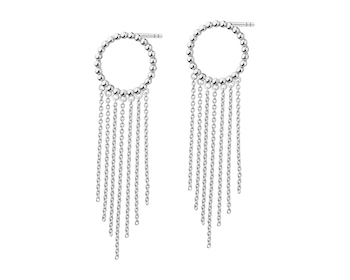 Rhodium Plated Silver Dangling Earring 