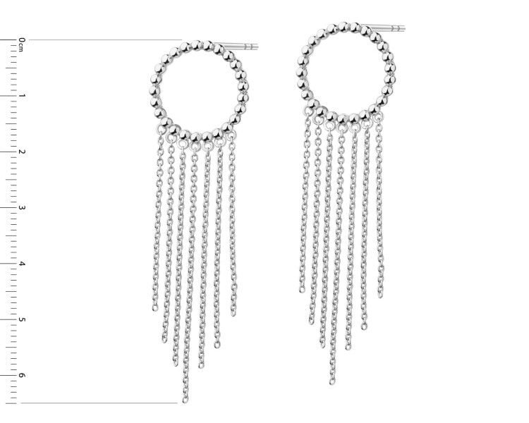 Rhodium Plated Silver Dangling Earring