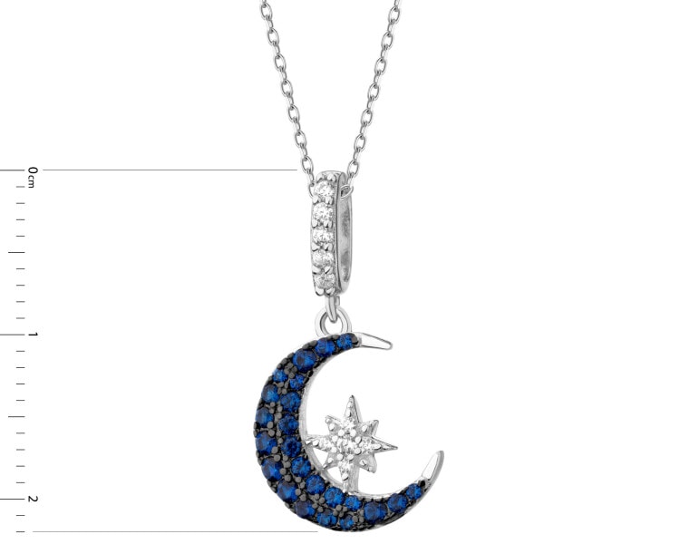 Rhodium-Plated Silver, Black Rhodium Pendant with Cubic Zirconia