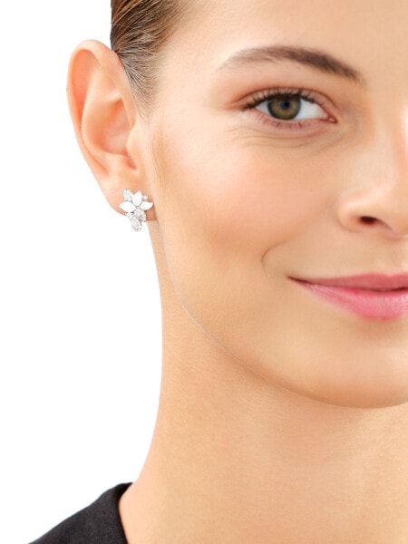 Rhodium Plated Silver Earrings with Cubic Zirconia