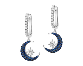 Rhodium-Plated Silver, Black Rhodium Dangling Earring with Cubic Zirconia