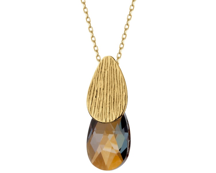 Gold-Plated Silver Pendant with Glass