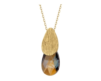 Gold-Plated Silver Pendant with Glass