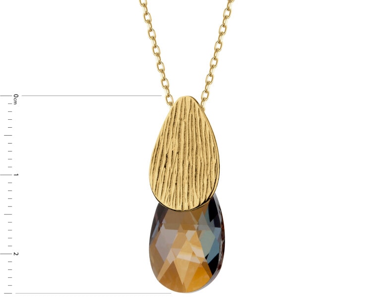 Gold-Plated Silver Pendant with Glass