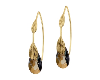 Gold-Plated Silver Earrings with Glass