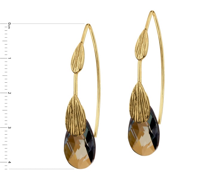 Gold-Plated Silver Earrings with Glass