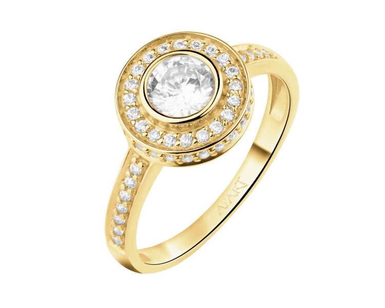 8 K Yellow Gold Ring with Cubic Zirconia