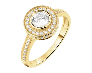 8 K Yellow Gold Ring with Cubic Zirconia