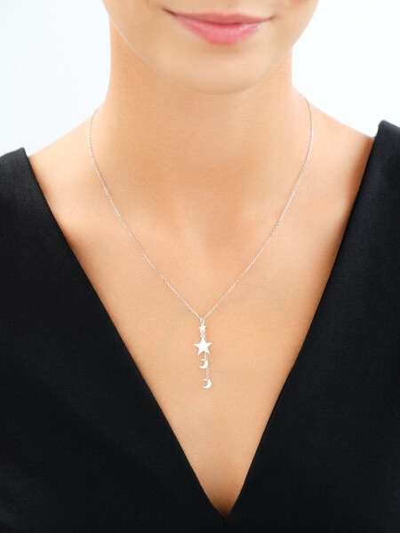 Rhodium Plated Silver Necklace 