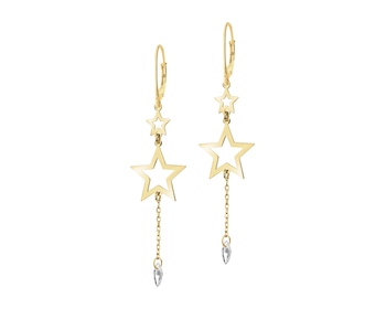 Gold-Plated Silver Dangling Earring with Cubic Zirconia