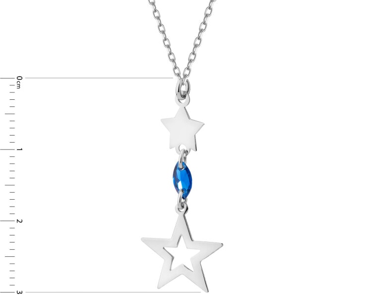 Rhodium Plated Silver Necklace with Cubic Zirconia