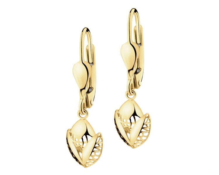 8 K Yellow Gold Dangling Earring 