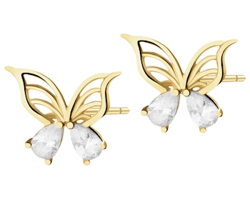 9 K Yellow Gold Earrings with Cubic Zirconia