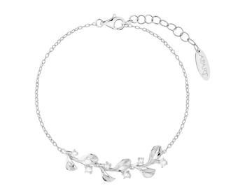 Rhodium Plated Silver Bracelet with Cubic Zirconia