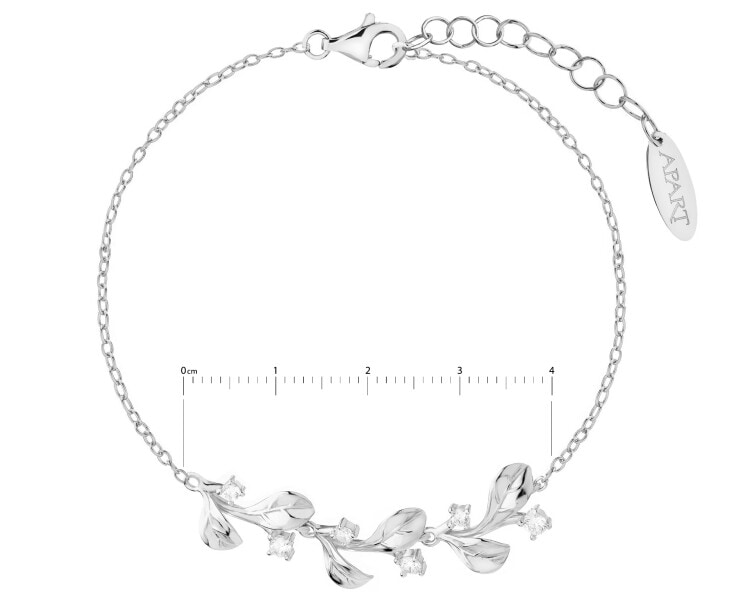 Rhodium Plated Silver Bracelet with Cubic Zirconia