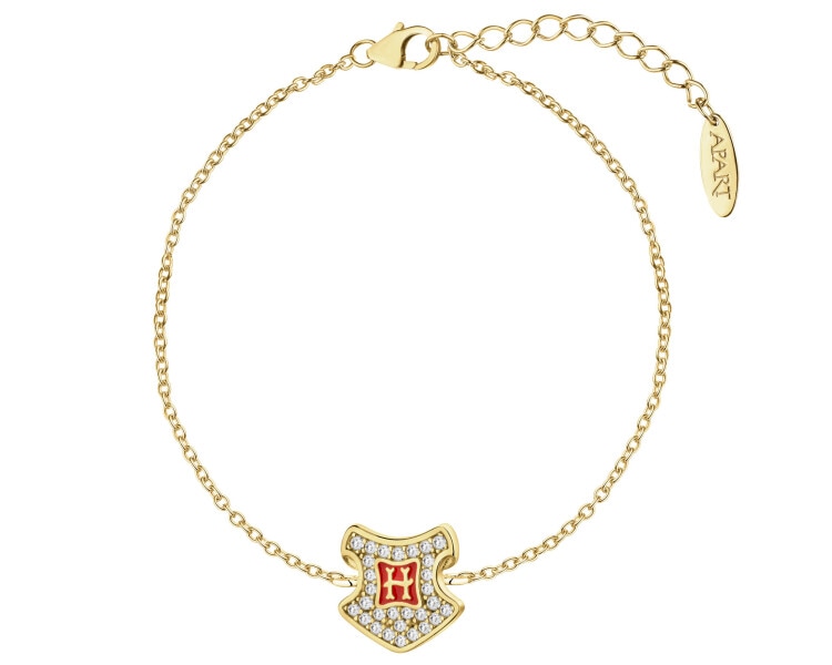 Gold-plated silver bracelet with zircons and enamel - Harry Potter, Hogwarts, Warner Bros. Discovery