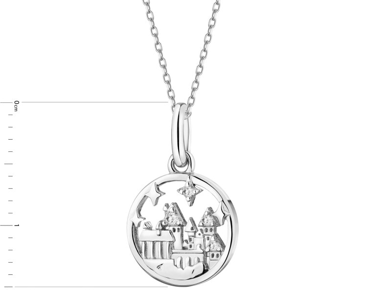 Sterling silver pendant with zircons - Harry Potter, Hogwarts Castle, Warner Bros. Discovery