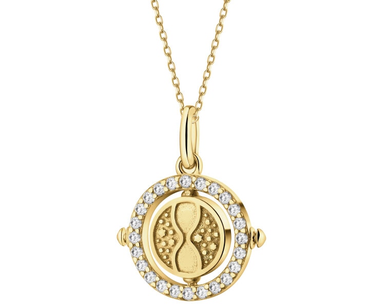 Gold-plated sterling silver pendant with zirconia - Harry Potter, Time-turner, Warner Bros. Discovery