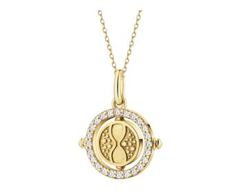 Gold-plated sterling silver pendant with zirconia - Harry Potter, Time-turner, Warner Bros. Discovery