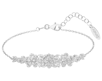 Rhodium Plated Silver Bracelet with Cubic Zirconia