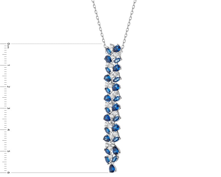 Rhodium Plated Silver Pendant with Cubic Zirconia