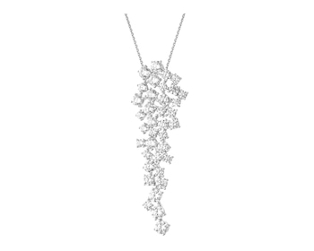 Rhodium Plated Silver Pendant with Cubic Zirconia