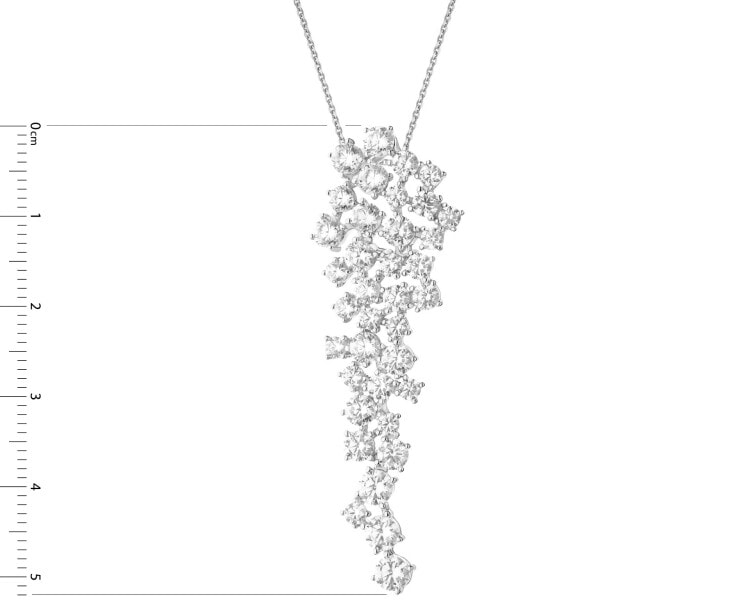 Rhodium Plated Silver Pendant with Cubic Zirconia
