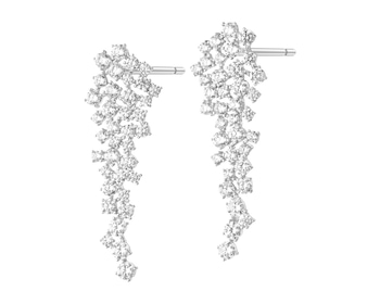 Rhodium Plated Silver Dangling Earring with Cubic Zirconia