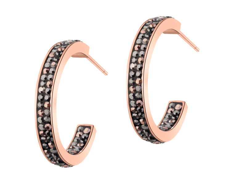 Stainless Steel Hoop Earring with Marcasite