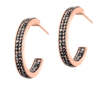 Stainless Steel Hoop Earring with Marcasite