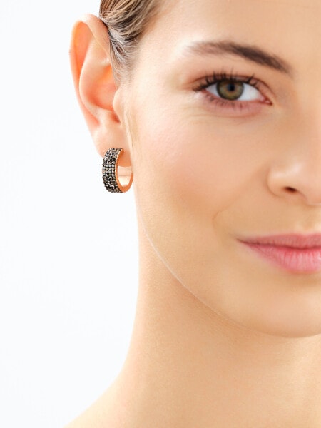 Stainless Steel Hoop Earring with Marcasite