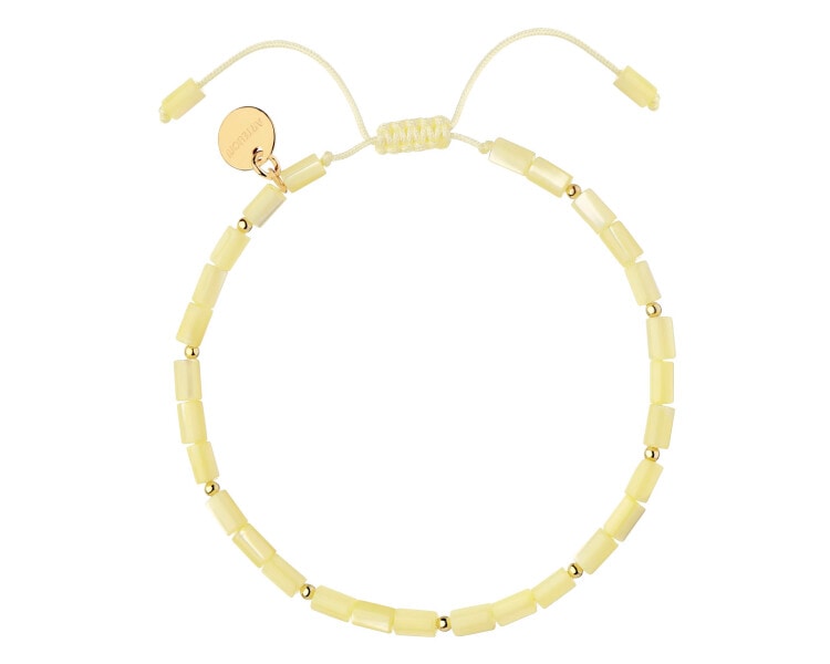 Gold-Plated Brass Bracelet with Mother Of Pearl