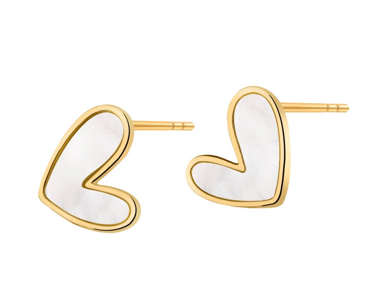 Gold-Plated Brass, Gold-Plated Silver Earrings 