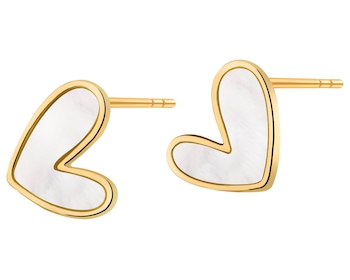 Gold-Plated Brass, Gold-Plated Silver Earrings 