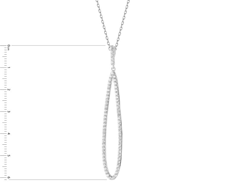 Rhodium Plated Silver Pendant with Cubic Zirconia