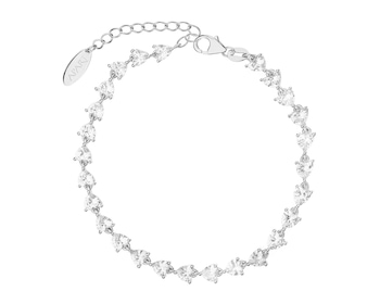 Rhodium Plated Silver Bracelet with Cubic Zirconia