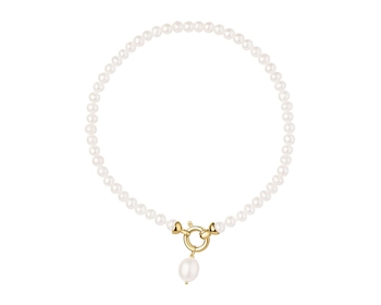 14 K Yellow Gold Bracelet with Pearl