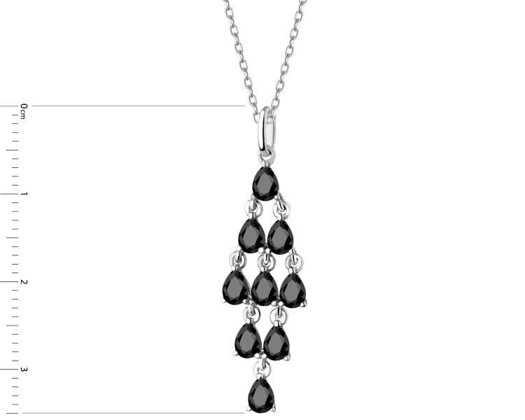 Rhodium Plated Silver Pendant with Cubic Zirconia