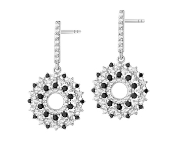 Rhodium Plated Silver Earrings with Cubic Zirconia