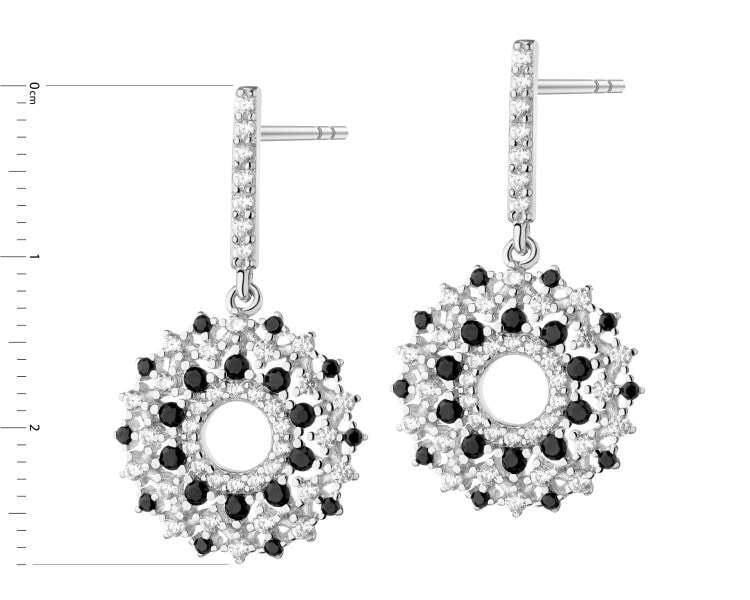 Rhodium Plated Silver Earrings with Cubic Zirconia