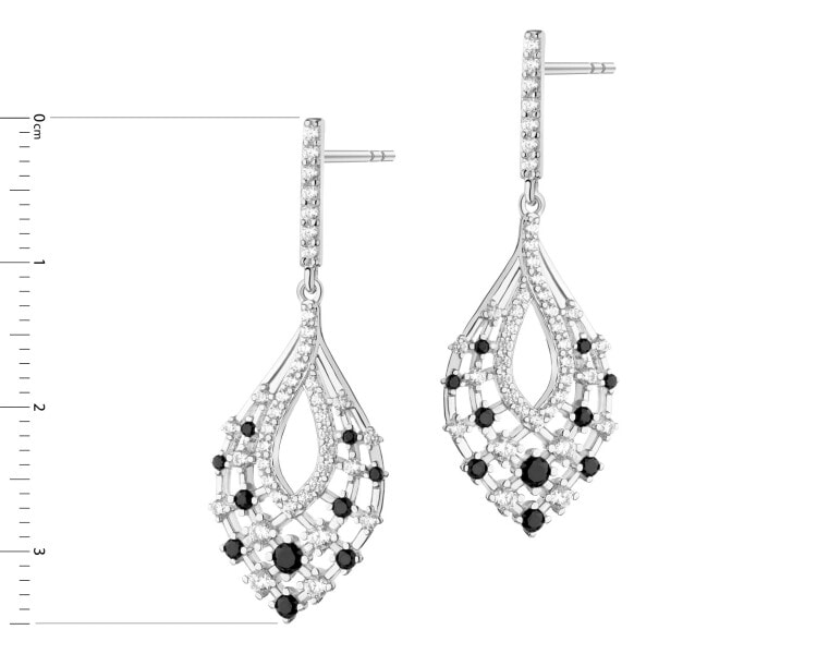 Rhodium Plated Silver Earrings with Cubic Zirconia