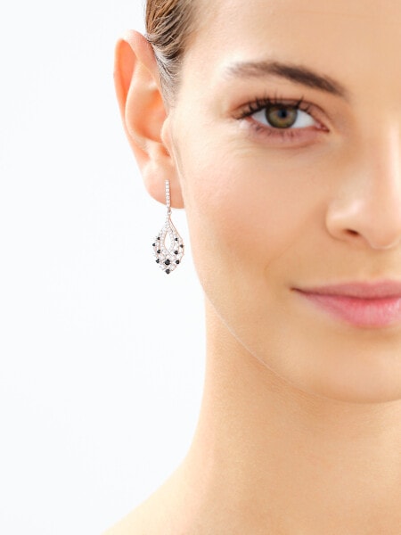 Rhodium Plated Silver Earrings with Cubic Zirconia