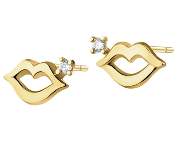 9 K Yellow Gold Earrings with Cubic Zirconia